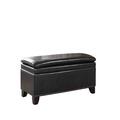 Ore Furniture 17 In. Espresso Double Cushion Nail Head Storage Bench HB4685